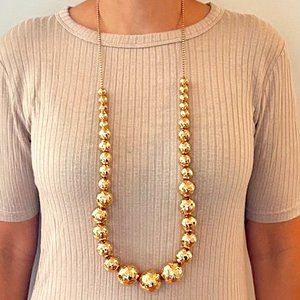 Daniel Espinosa 22k Gold-plated Long Reflections Hammered Necklace